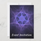 Purple Fractal Star of David Einladung (Vorderseite)