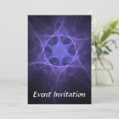 Purple Fractal Star of David Einladung (Stehend Vorderseite)