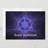 Purple Fractal Star of David Einladung (Vorne/Hinten)