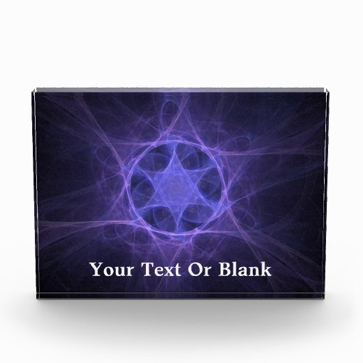 Purple Fractal Star of David Fotoblock (Vorderseite)
