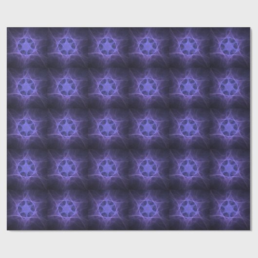 Purple Fractal Star of David Geschenkpapier (Flach)