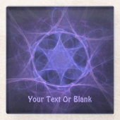 Purple Fractal Star of David Glasuntersetzer (Vorderseite)
