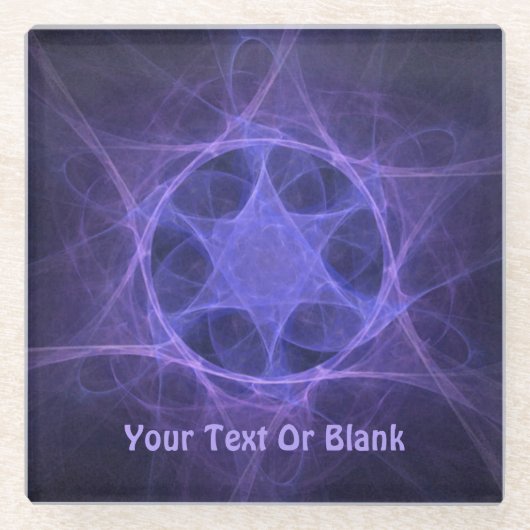 Purple Fractal Star of David Glasuntersetzer (Vorderseite)