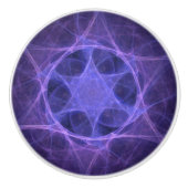Purple Fractal Star of David Keramikknauf (Vorderseite)