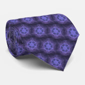 Purple Fractal Star of David Krawatte (Gerollt)
