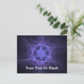 Purple Fractal Star of David Postkarte (Stehend Vorderseite)