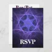 Purple Fractal Star of David RSVP Karte (Vorne/Hinten)