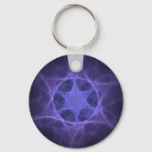 Purple Fractal Star of David Schlüsselanhänger (Vorderseite)