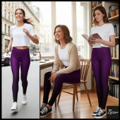 Purple Fragmented Abstract Black Ombre Pattern Leggings