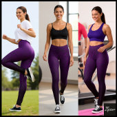 Purple Fragmented Abstract Black Ombre Pattern Leggings