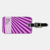 Purple Funky Sun Rays Background Gepäckanhänger (Vorderseite horizontal)