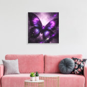 Purple Galaxy Butterfly Canvas Wall Art Leinwanddruck (Insitu (Wohnzimmer))