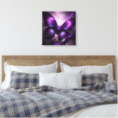 Purple Galaxy Butterfly Canvas Wall Art Leinwanddruck (Insitu (Schlafzimmer))