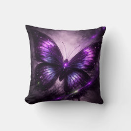 Purple Galaxy Butterfly Throw Pillow Kissen