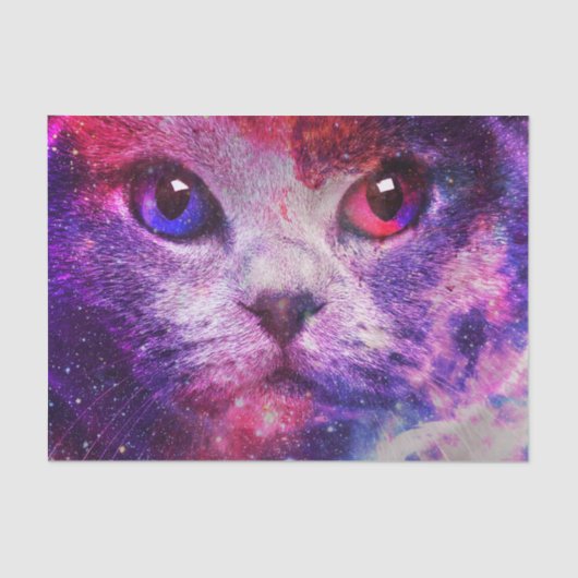 Purple Galaxy Cat  Seidenpapier (Vorderseite)