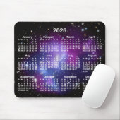 Purple Galaxy Cluster Celestial 2026 Calendar Mousepad (Mit Mouse)