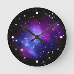 Purple Galaxy Cluster MACS J0717 Space Runde Wanduhr