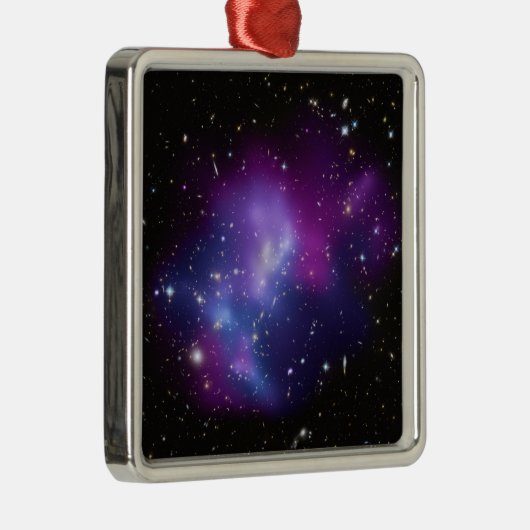 Purple Galaxy Cluster Space Image Ornament Aus Metall (Rechts)