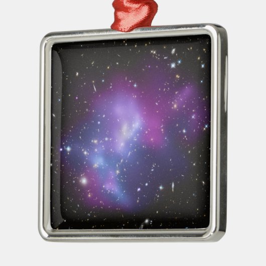 Purple Galaxy Cluster Space Image Ornament Aus Metall (Links)