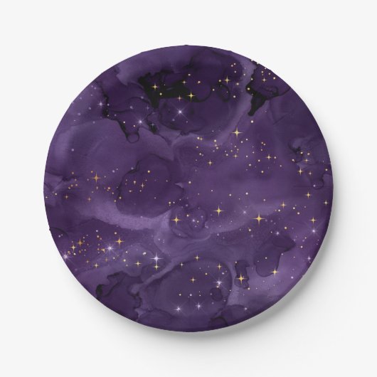 Purple Galaxy Series Design 8 Pappteller (Vorderseite)
