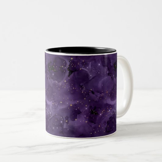 Purple Galaxy Series Design 8 Zweifarbige Tasse (VorderseiteRechts)