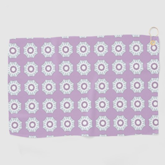 Purple geometric floral patterned golfhandtuch (Horizontal)