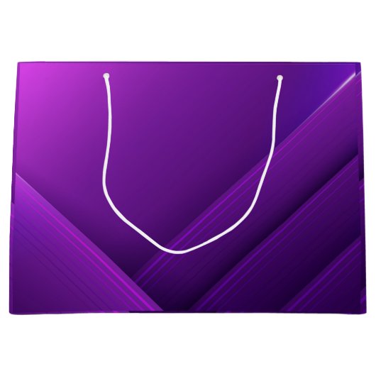 Purple gift bag with white handles and geometric  große geschenktüte (Vorderseite)