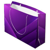 Purple gift bag with white handles and geometric  große geschenktüte (Rückseite Schrägansicht)