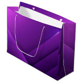 Purple gift bag with white handles and geometric  große geschenktüte (Vorderseite Schrägansicht)