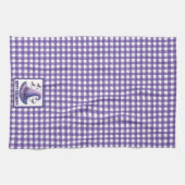 Purple Gingham Halloween Witch Hat and Bats Geschirrtuch (Horizontal)