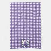 Purple Gingham Halloween Witch Hat and Bats Geschirrtuch (Vertikal)