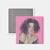 Purple girl magnet (Vorderseite/Rückseite)