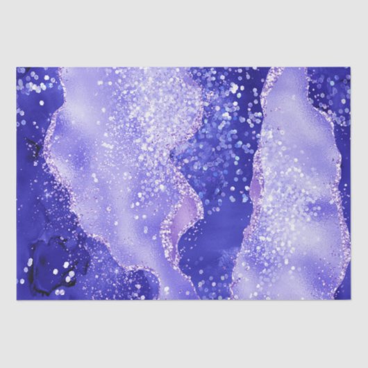 Purple Glam Agate Glitter Sparkle Design Seidenpapier (Vorderseite)