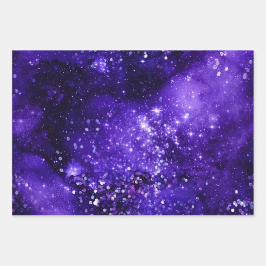 Purple Glam Glitter Sparkle Patterns Geschenkpapier Set (Vorderseite 2)