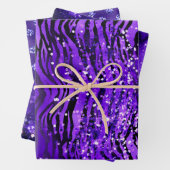 Purple Glam Glitter Sparkle Patterns Geschenkpapier Set (Beispiel)