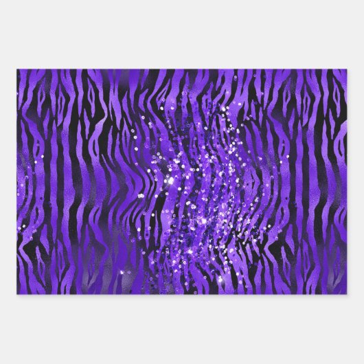 Purple Glam Glitter Sparkle Patterns Geschenkpapier Set (Vorderseite)