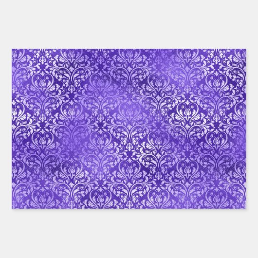 Purple Glam Glitter Sparkle Patterns Geschenkpapier Set (Vorderseite)
