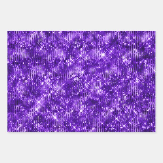Purple Glam Glitter Sparkle Patterns Geschenkpapier Set (Vorderseite 3)