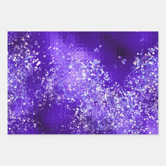 Purple Glam Glitter Sparkle Patterns Geschenkpapier Set (Vorderseite 2)
