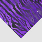 Purple Glam Zebra Stripes Glitter Sparkle Design Seidenpapier (Detail)