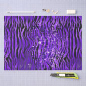 Purple Glam Zebra Stripes Glitter Sparkle Design Seidenpapier (Handwerk)
