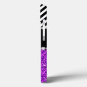 PURPLE GLITTER BLACK CHEVRON MONOGRAMMED Case-Mate iPhone HÜLLE (Rückseite / Links)