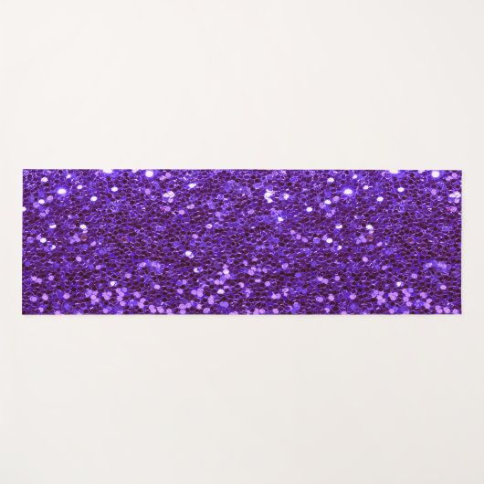 Purple Glitter Bling Glam Modern Yogamatte (Vorderseite (Horizontal))
