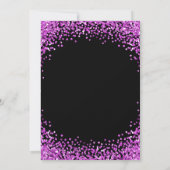 Purple Glitter Border Black Christmas Party Einladung (Rückseite)