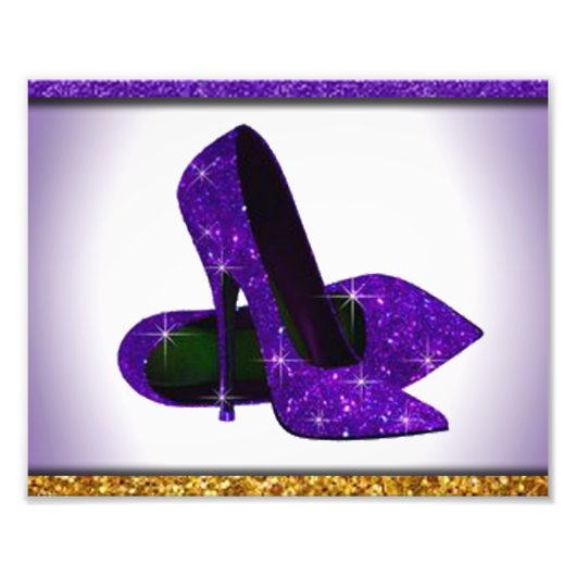 Purple Glitter high Heels Fotodruck (Vorne)