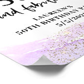 Purple Glitter Purple 50th Birthday Party  Poster (Ecke)