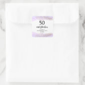 Purple Glitter Purple 50th Birthday Party  Quadratischer Aufkleber (Tasche)
