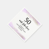 Purple Glitter Purple 50th Birthday Party  Serviette (Ecke)