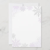 Purple Glitter Snowflake 1st Birthday Einladung (Rückseite)