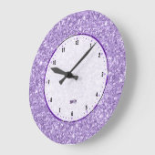 Purple Glitter Texture Print Große Wanduhr (Winkel)